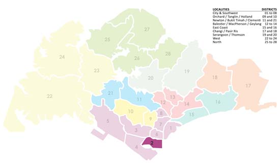 Singapore District Map