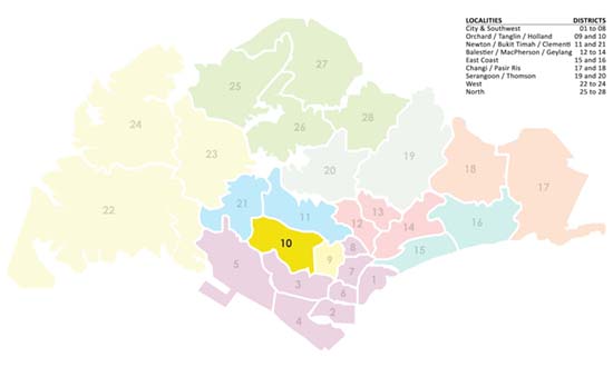 Singapore District Map