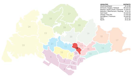 Singapore District Map