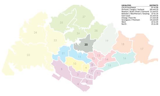 Singapore District Map