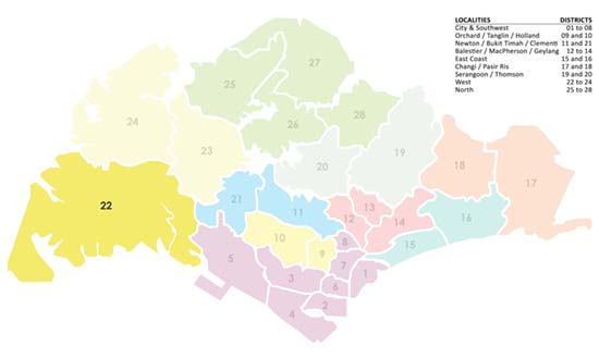 Singapore District Map