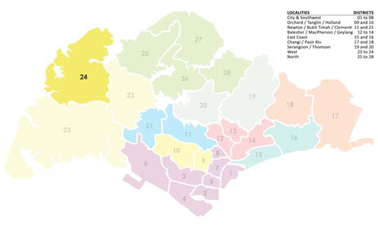 Singapore District Map