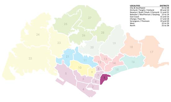 Singapore District Map