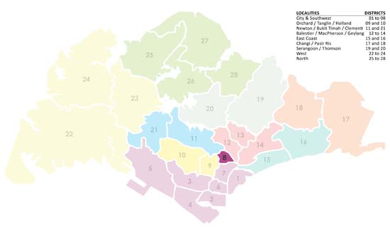 Singapore District Map