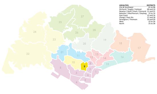 Singapore District Map