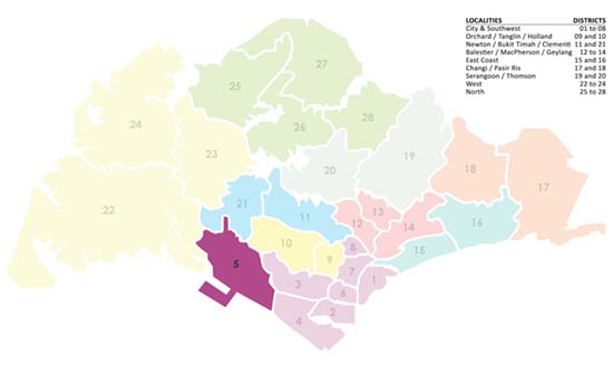 Singapore District Map