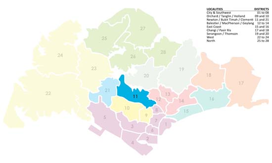 Singapore District Map