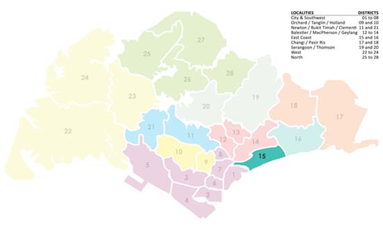 Singapore District Map