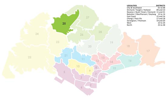 Singapore District Map
