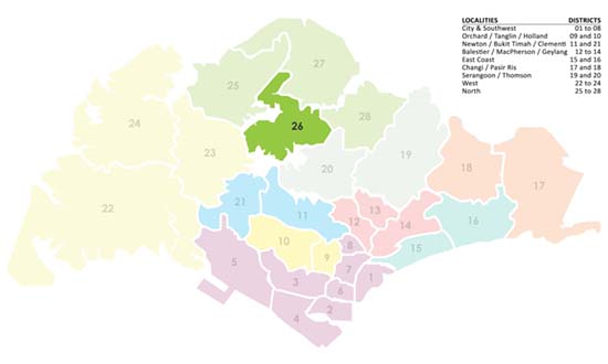 Singapore District Map