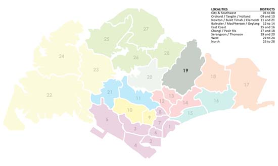 Singapore District Map