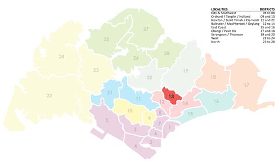 Singapore District Map
