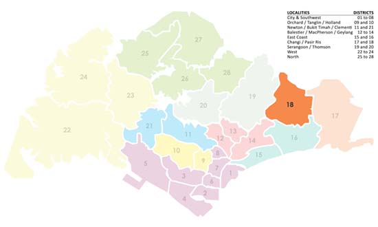 Singapore District Map