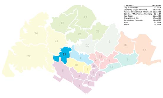 Singapore District Map