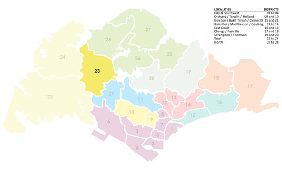 Singapore District Map